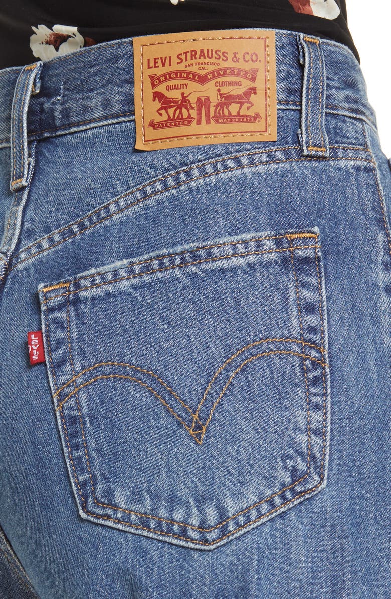 Levi's<sup>®</sup> LEVIS High Waist Wide Leg Distressed Jeans, Alternate, color,