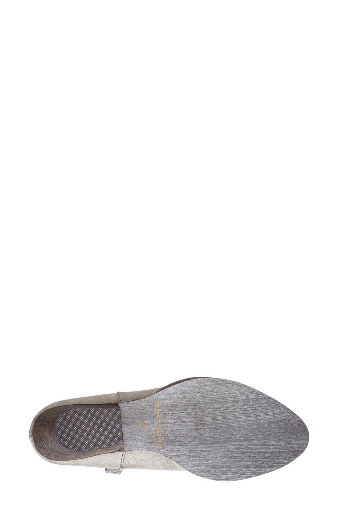 'Mishka' Perforated Western Bootie, Alternate, color, GREY FAUX LEATHER
