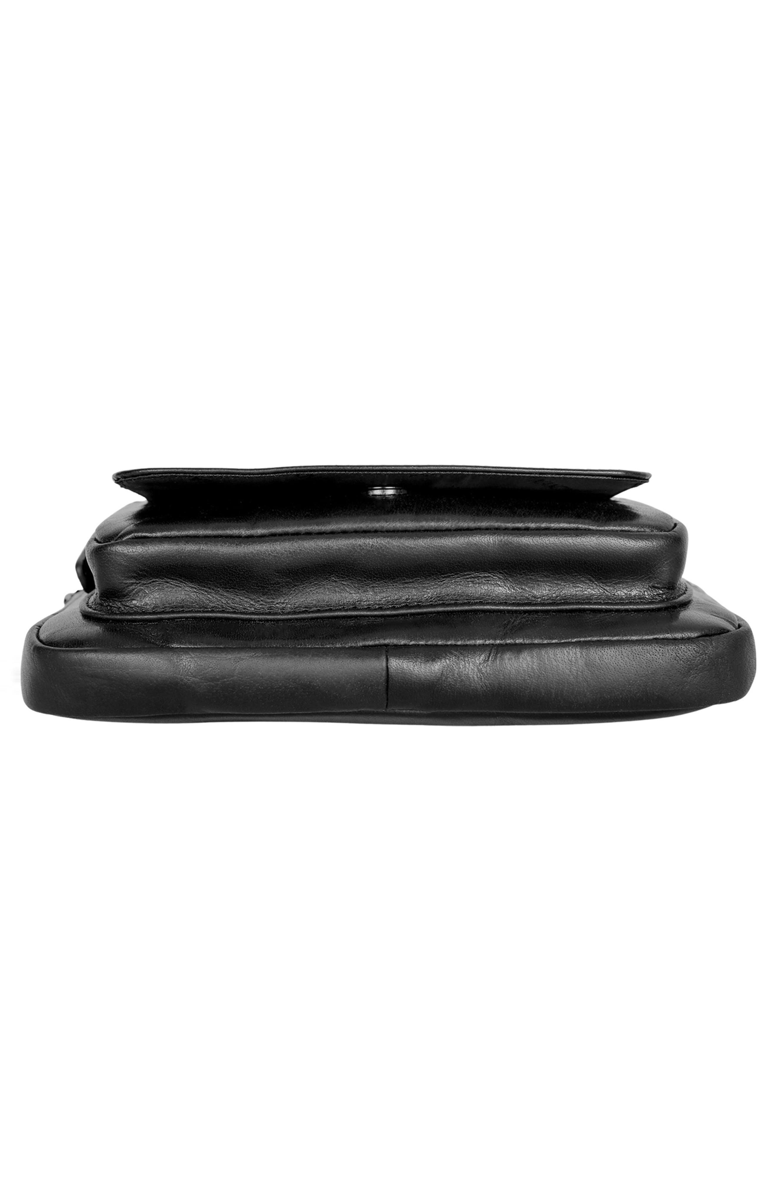 Mancini Buffalo Leather Belt Bag, Alternate, color, Black