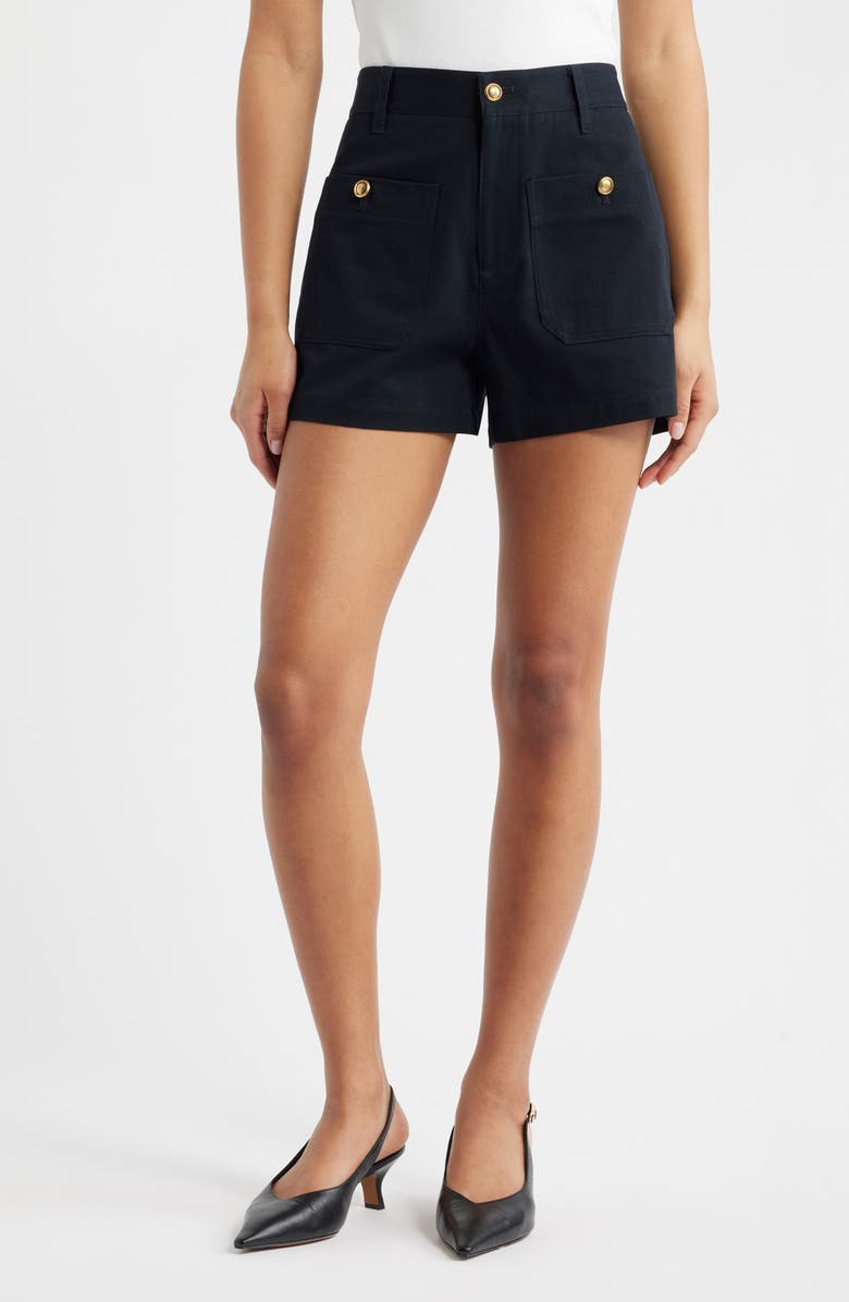 FRAME The Cruise High Waist Shorts, Main, color, Dark Navy