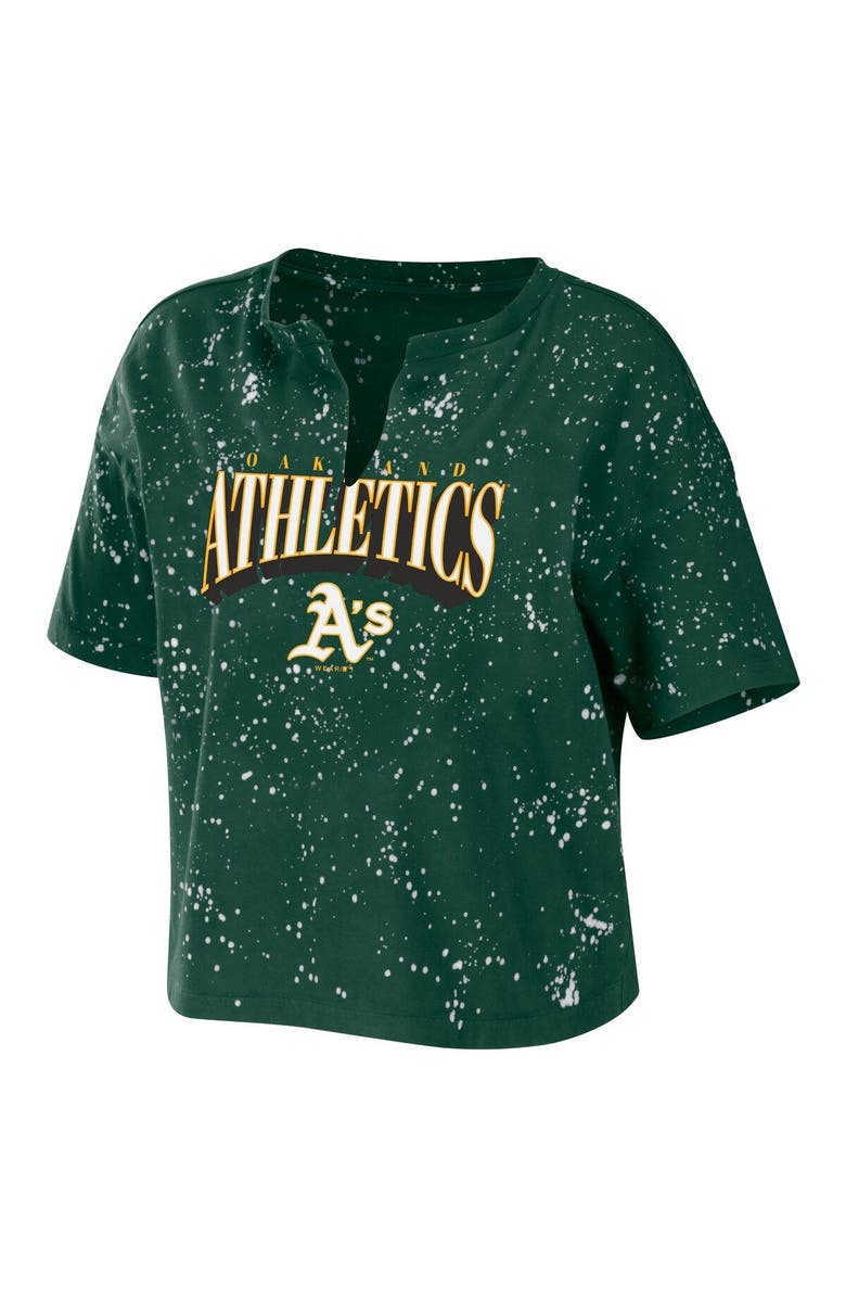 WEAR by Erin Andrews Women's WEAR by Erin Andrews Green Oakland Athletics Notch Neck Tie-Dye T-Shirt, Alternate, color, 