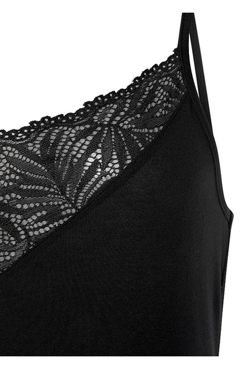 LASCANA Women's Lace Detail Nightgown, Alternate, color, Black