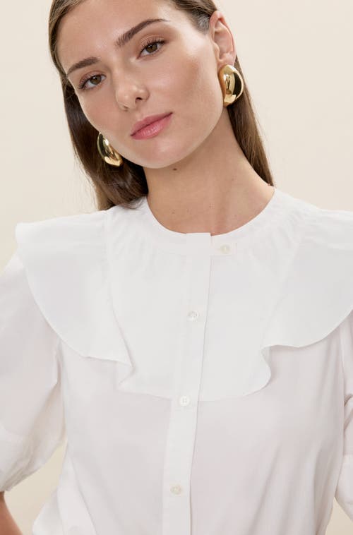 Rebecca Taylor Aisley Poplin Top In White