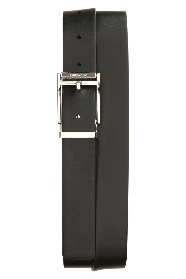 Reversible Leather Belt, Main, color, SOY SEED NERO