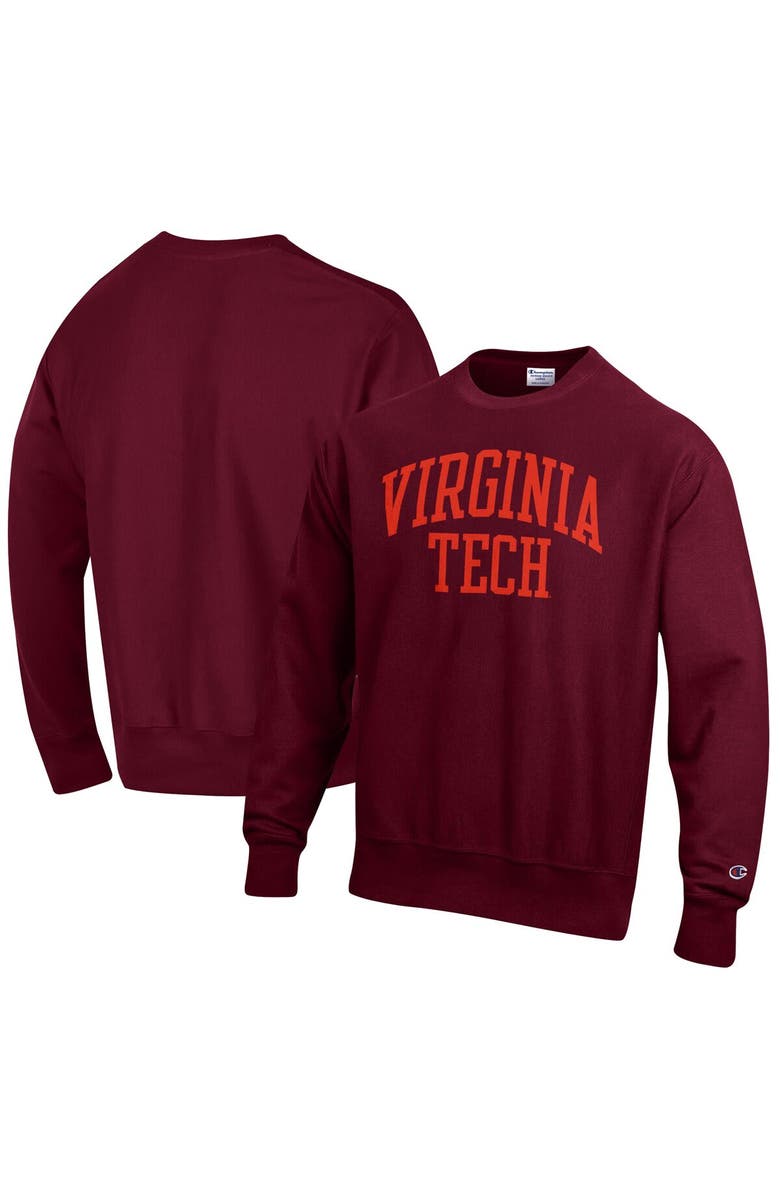 Champion Men's Champion Maroon Virginia Tech Hokies Arch Reverse Weave Pullover Sweatshirt, Main, color, 