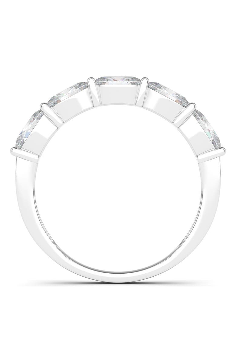HauteCarat Oval Lab Created Diamond Half Eternity Ring, Alternate, color, 1.08 Ctw White Gold