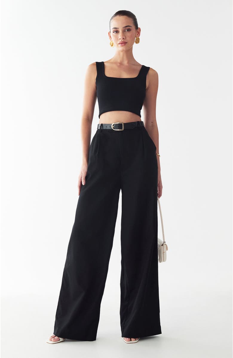 WILLA Rise Wide Leg Pant, Alternate, color, Black
