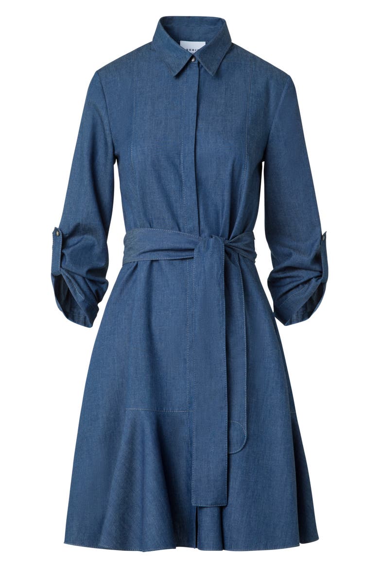 Belted Denim Shirtdress, Alternate, color, MEDIUM BLUE DENIM