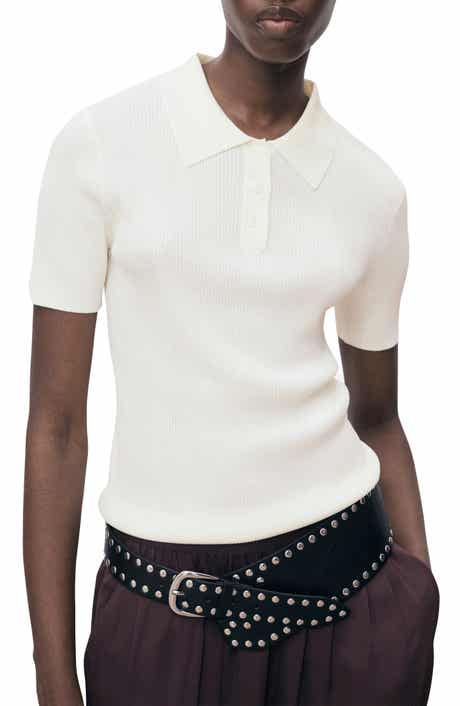 MANGO Short Sleeve Polo Sweater