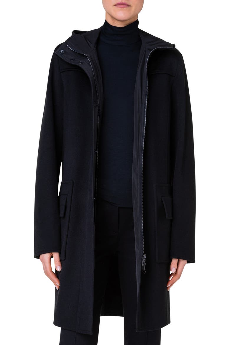 Wool Duffle Coat, Main, color, 009 BLACK