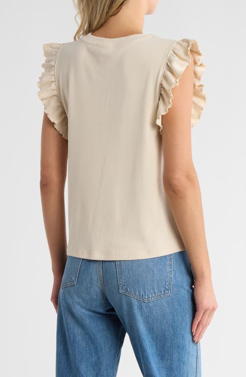 Melrose And Market Ruffle Cap Sleeve Top In White