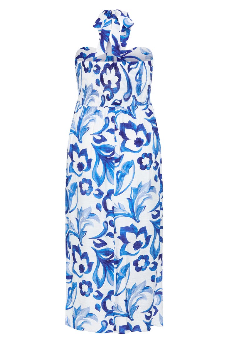 Peta Serene Print Halter Neck Maxi Dress, Alternate, color, MYKONOS