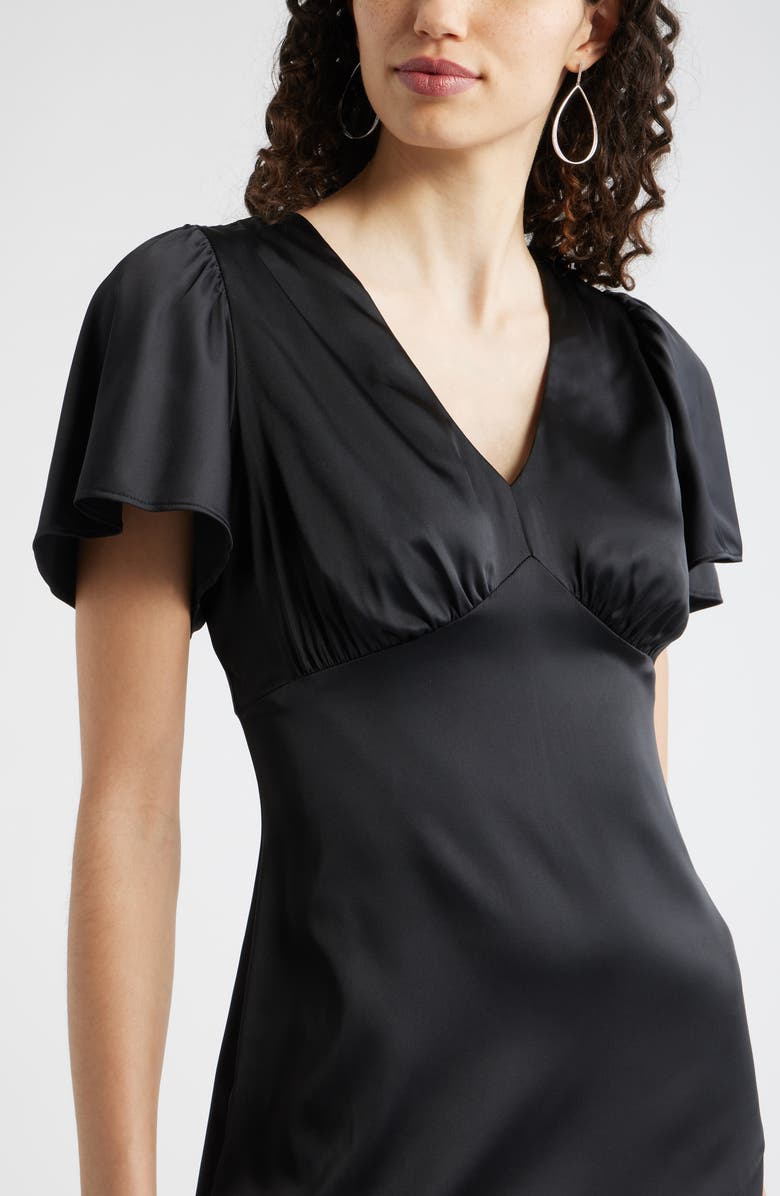 Chelsea28 Flutter Sleeve Satin Maxi Dress, Alternate, color, 