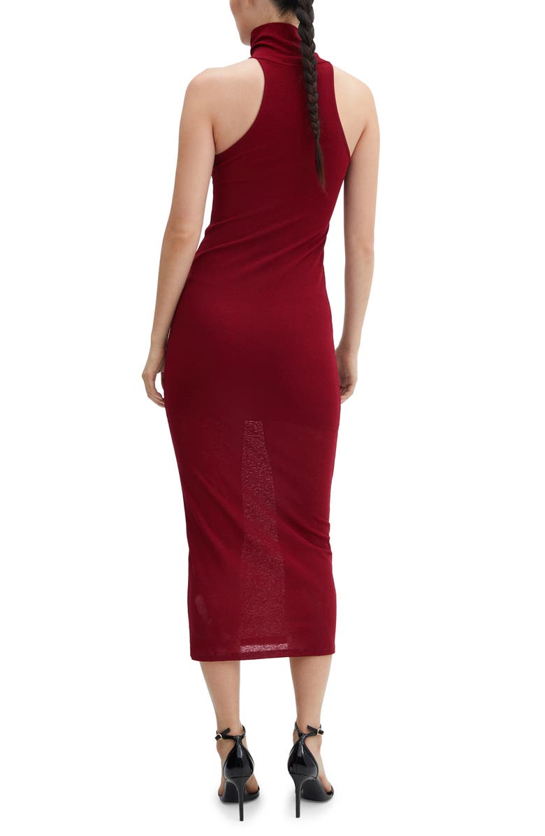MANGO Turtleneck Sleeveless Midi Dress, Alternate, color,