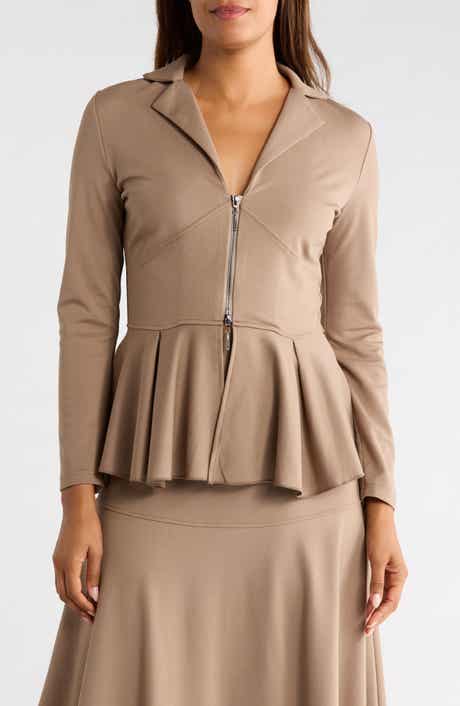 Peplum Zip Front Jacket