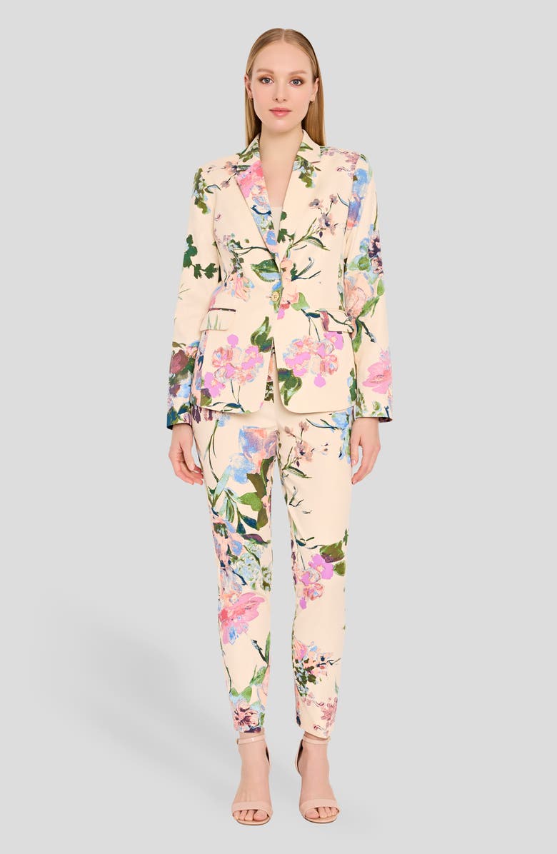 Tahari ASL Floral Blazer, Alternate, color, Sand Peach