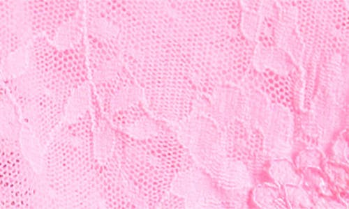 Skims Stretch Lace Dipped Thong In Sugar Pink
