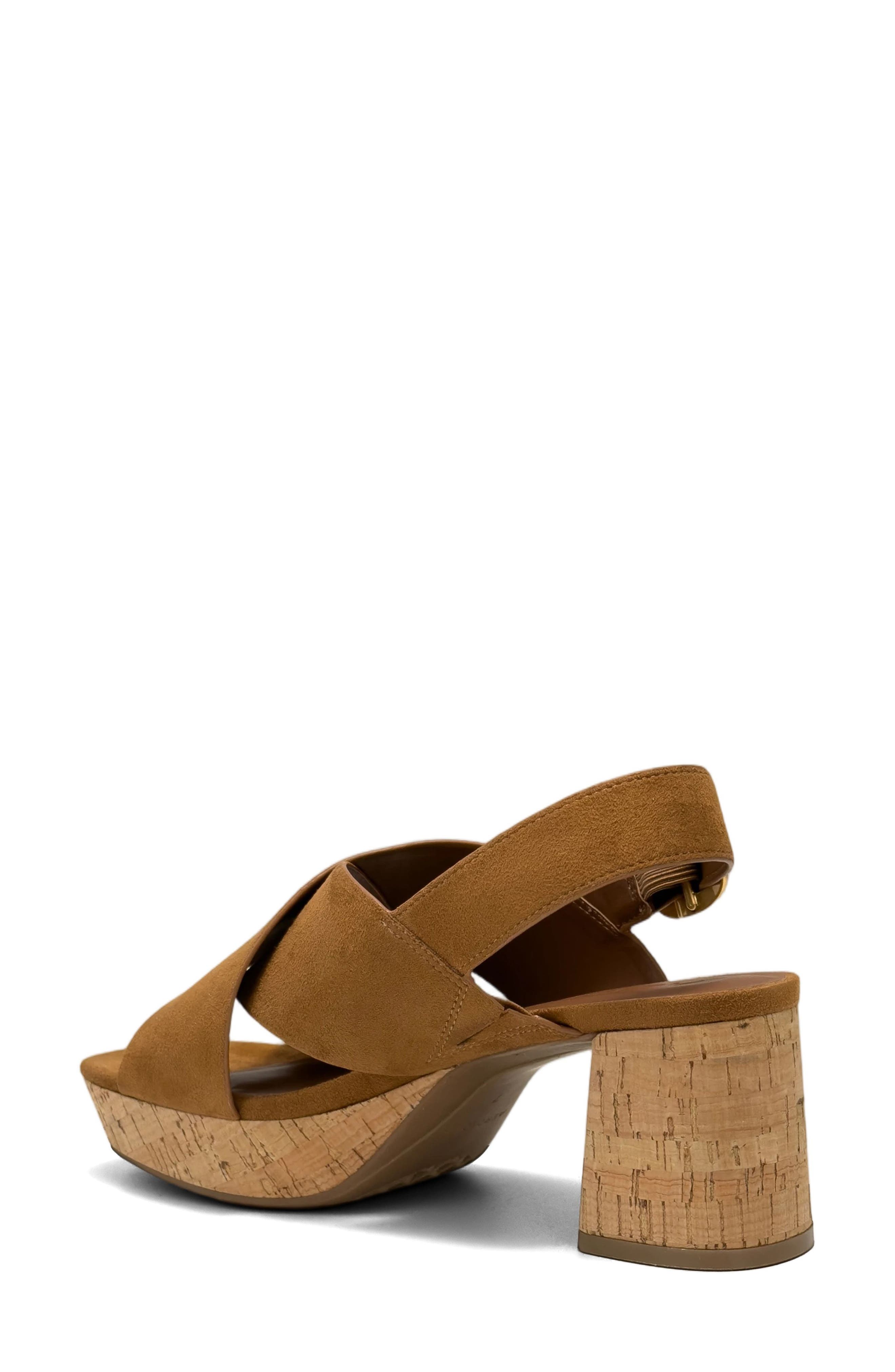 Pura Platform Sandal, Alternate, color, TAN SUEDE CORK HEEL