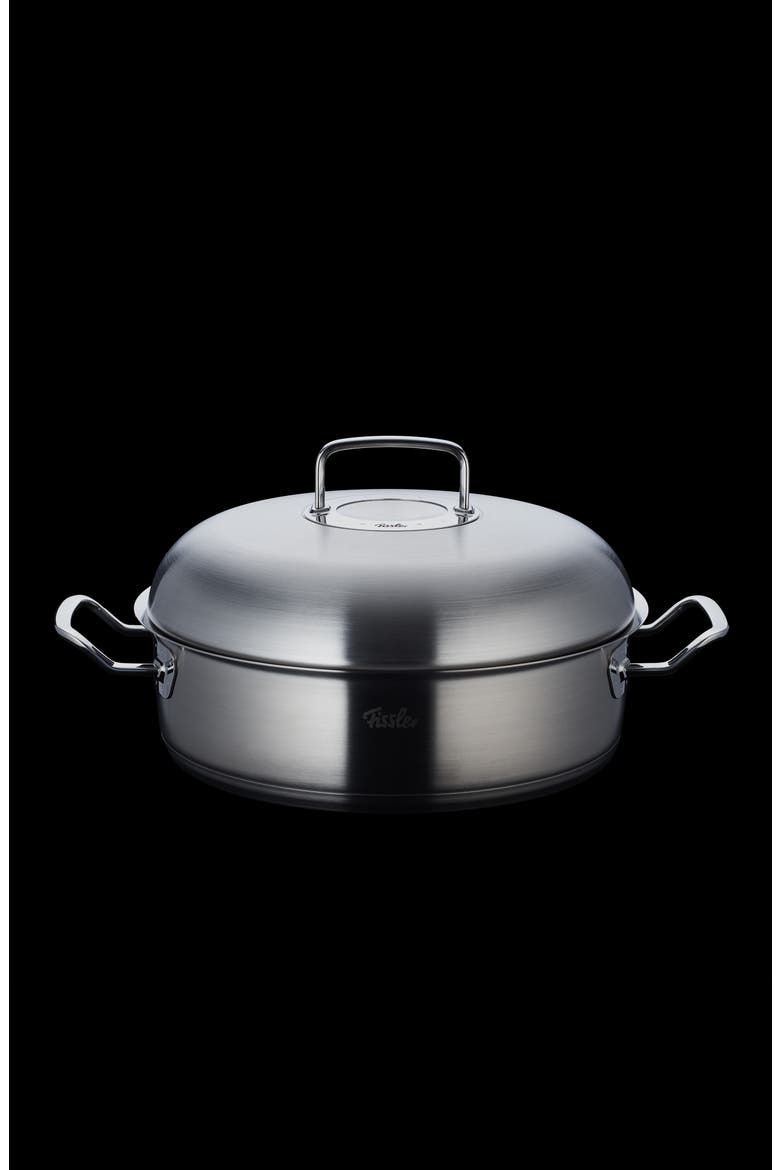 Original-Profi Collection Stainless Steel Quart Round Roaster with High Dome Metal Lid, Alternate, color, Stainless Steel