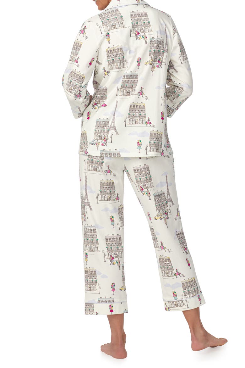 Print Jersey Crop Pajamas, Alternate, color, LETS GO SHOPPING