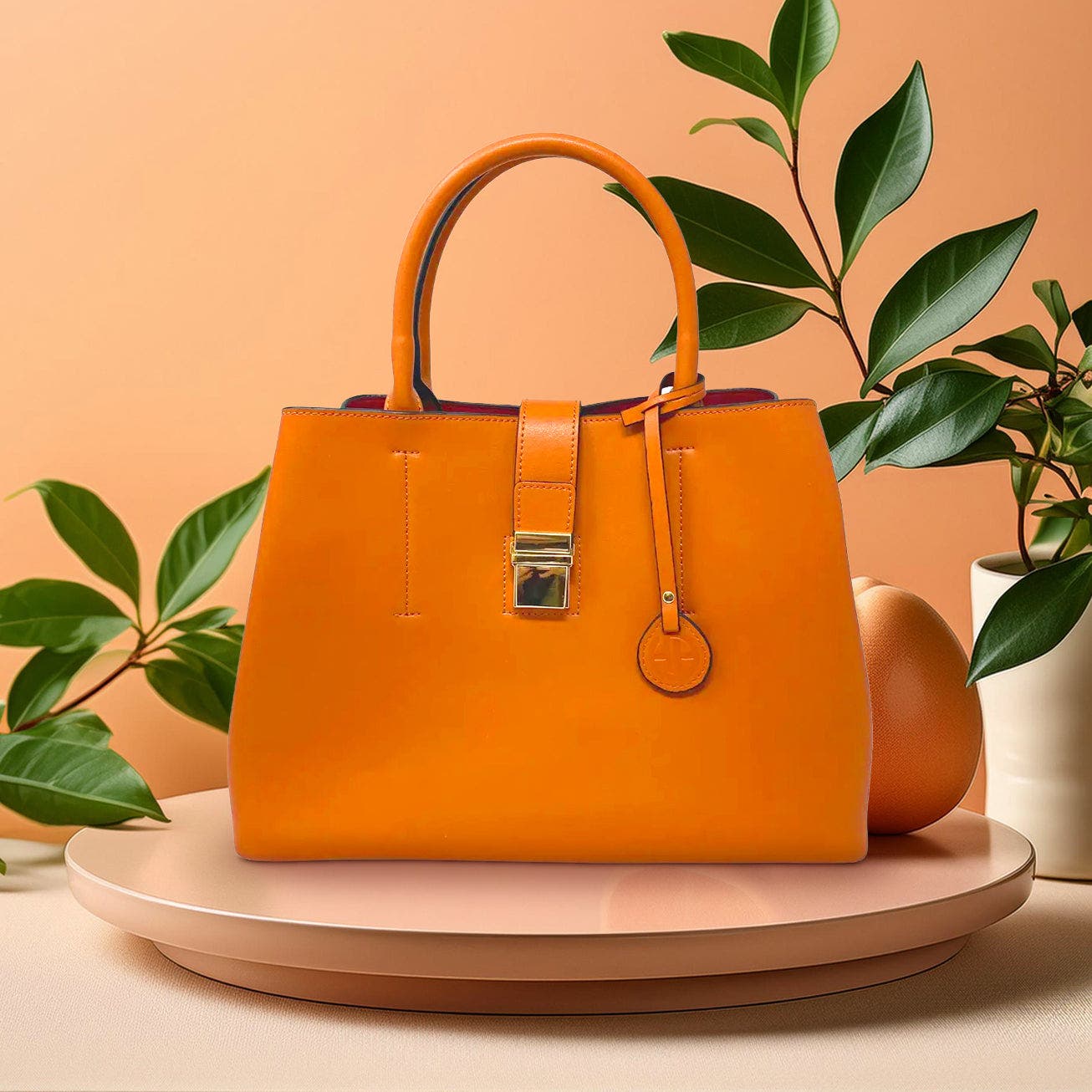 Youzey Vegan Leather Classic Handbag, Alternate, color, Cognac