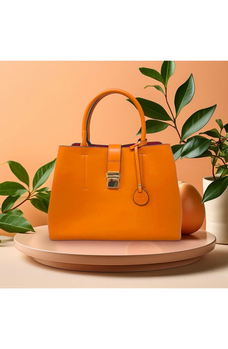 Youzey Vegan Leather Classic Handbag, Alternate, color, Cognac