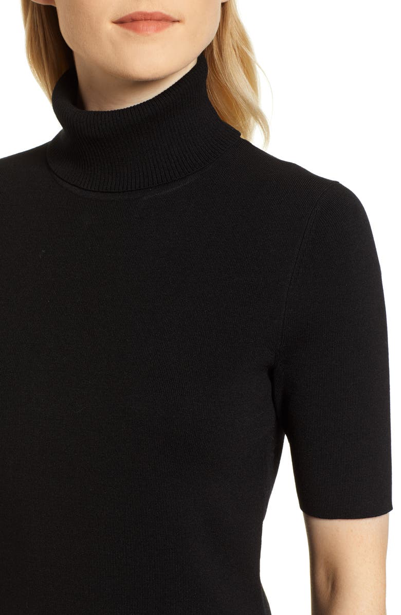 Anne Klein Short Sleeve Turtleneck Sweater, Alternate, color, 