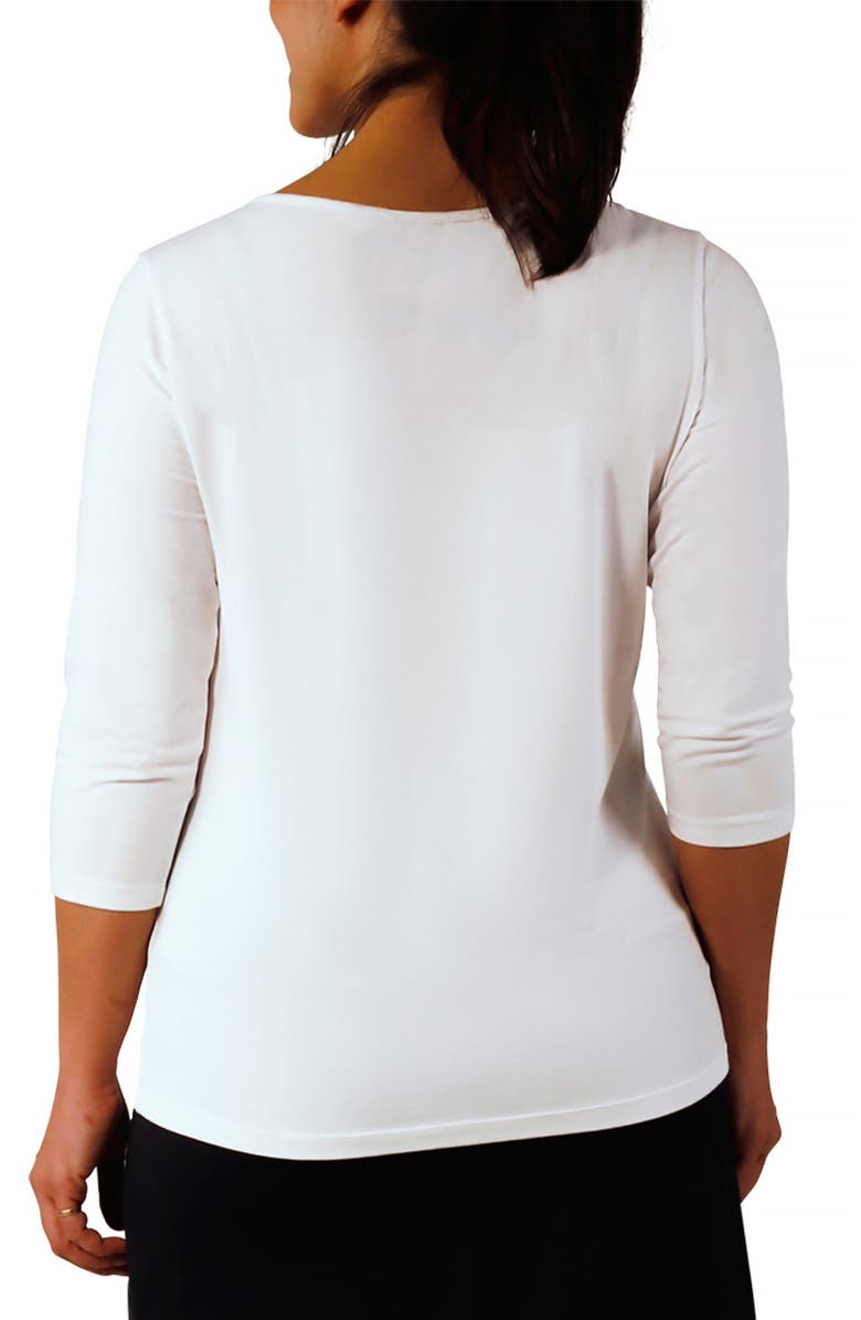 UV Skinz 3/4 Sleeve Scoop Neck R&R Tee, Alternate, color, White