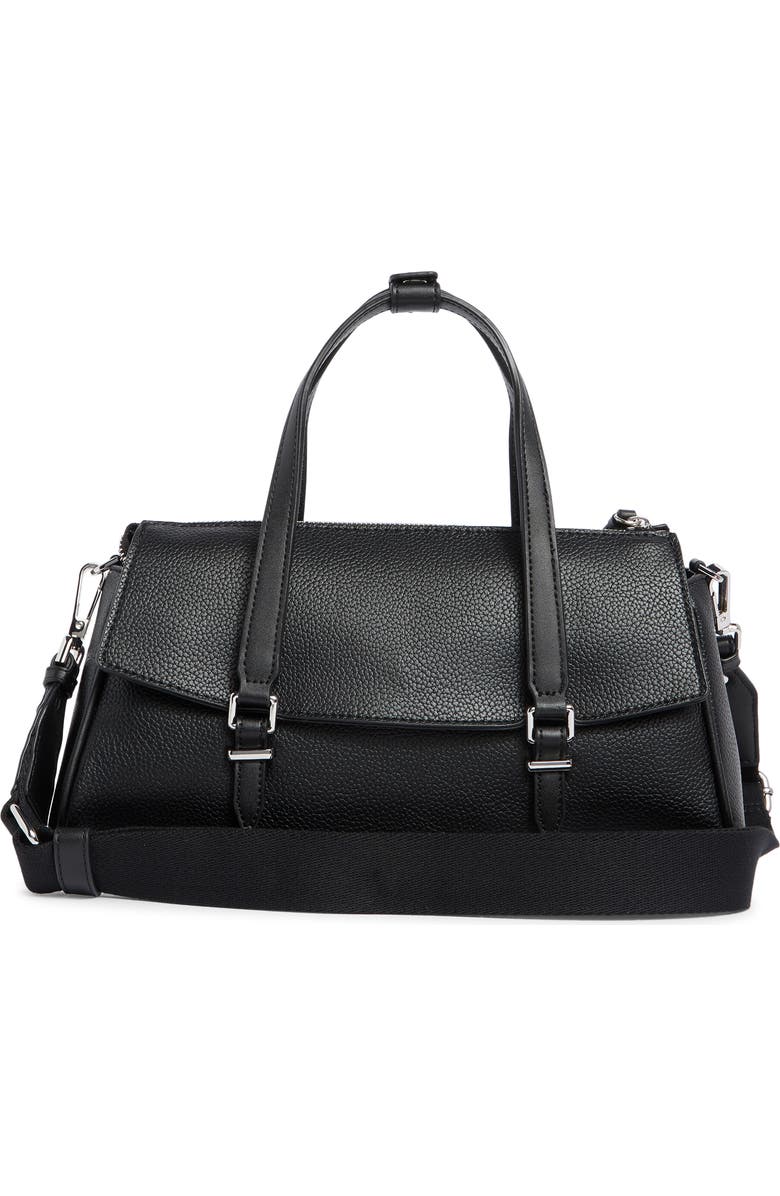 Calvin Klein Irene Satchel Bag, Alternate, color, Black/ Silver
