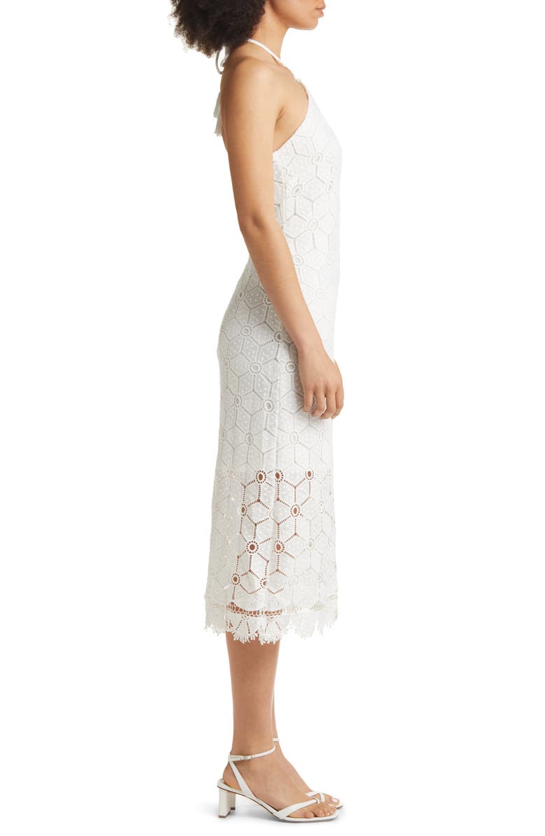 BTFL-life Halter Neck Lace Dress, Alternate, color, Off White