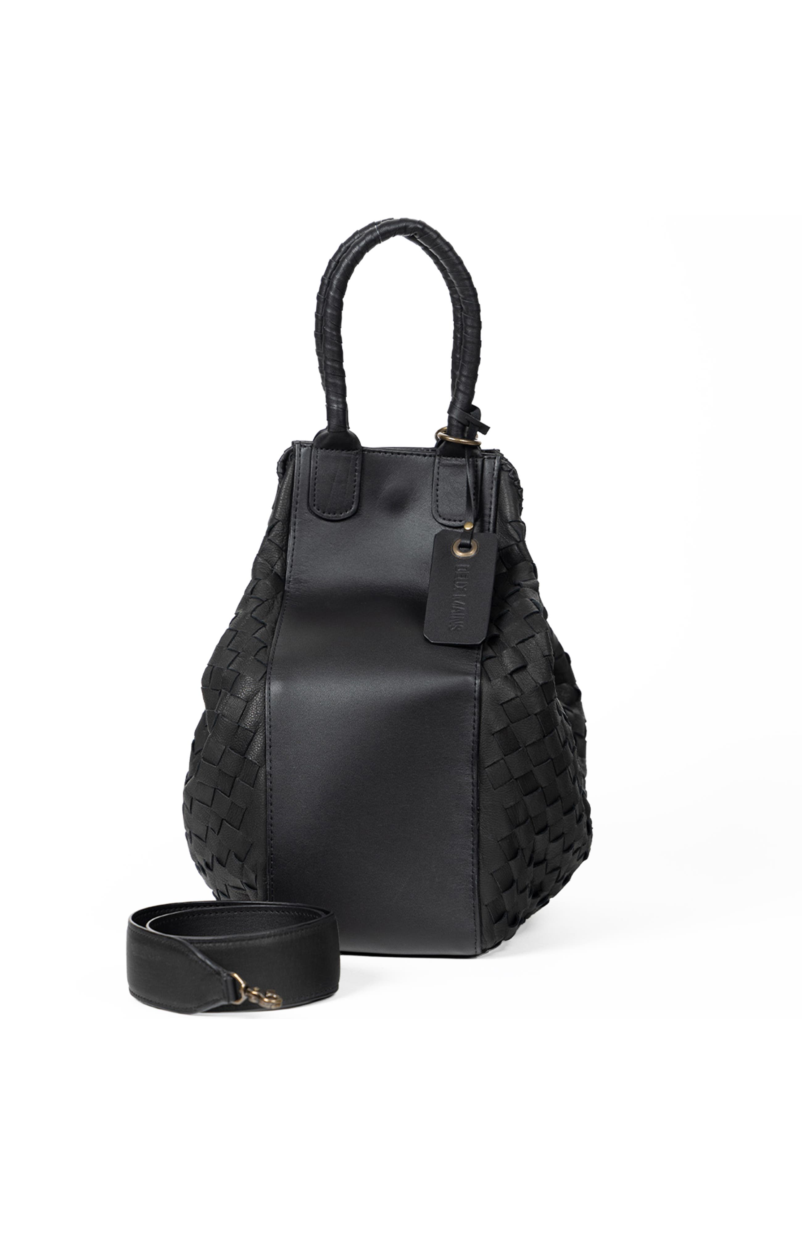 Deux Mains All Day Leather Tote, Alternate, color, Black