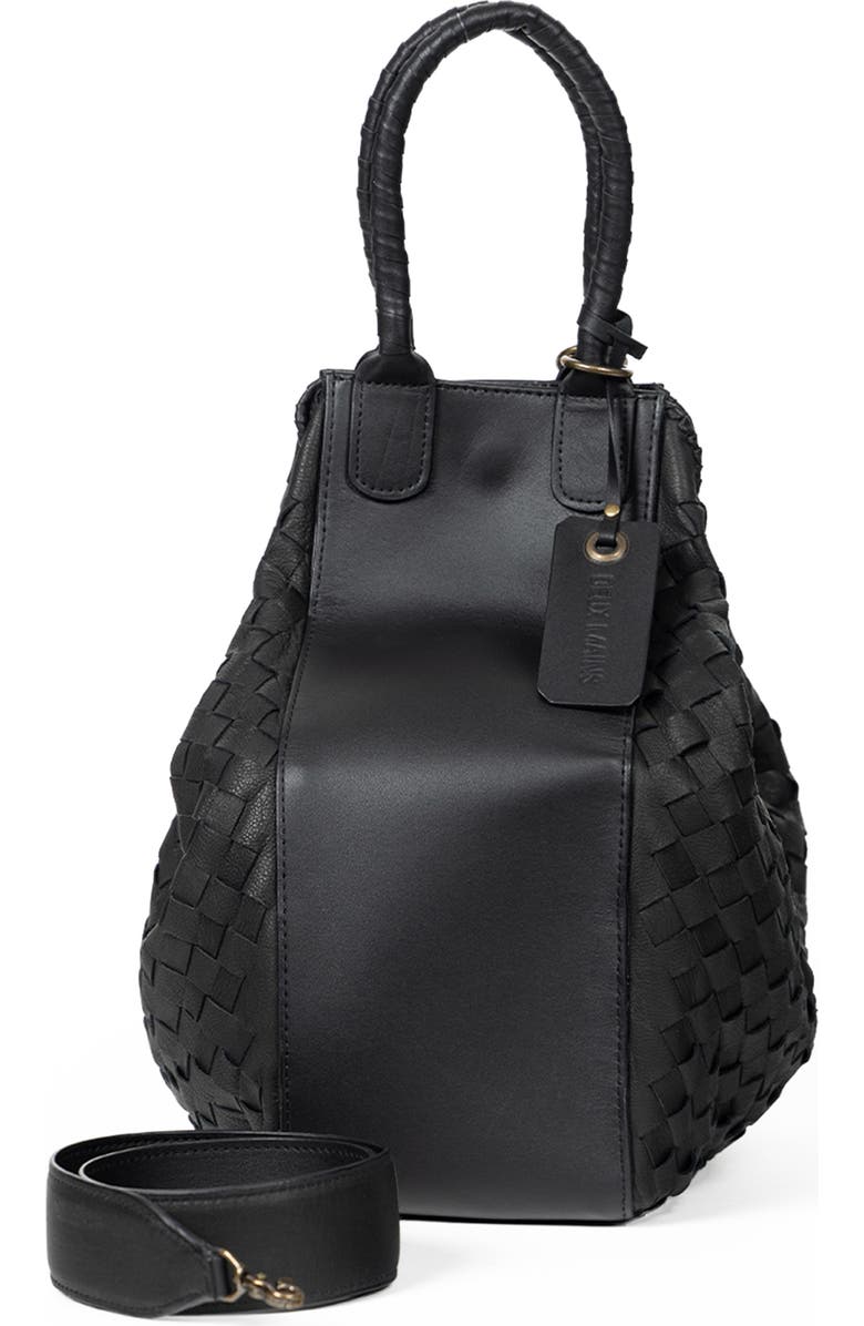 Deux Mains All Day Leather Tote, Alternate, color, Black