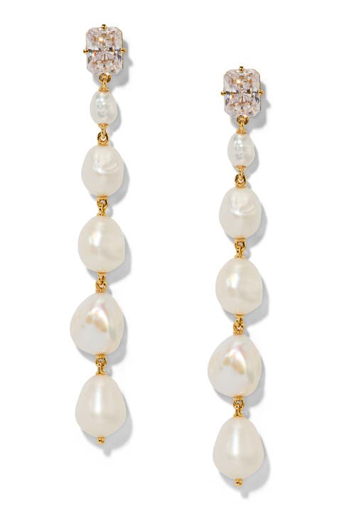 Madrid Cultured Pearl Linear Drop Earrings