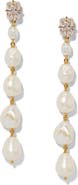 Nadri Madrid Cultured Pearl Linear Drop Earrings
