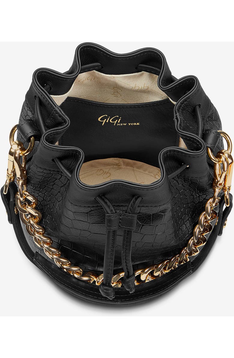GiGi New York BROOKLYN BUCKET BAG, Alternate, color, Black Embossed Croc