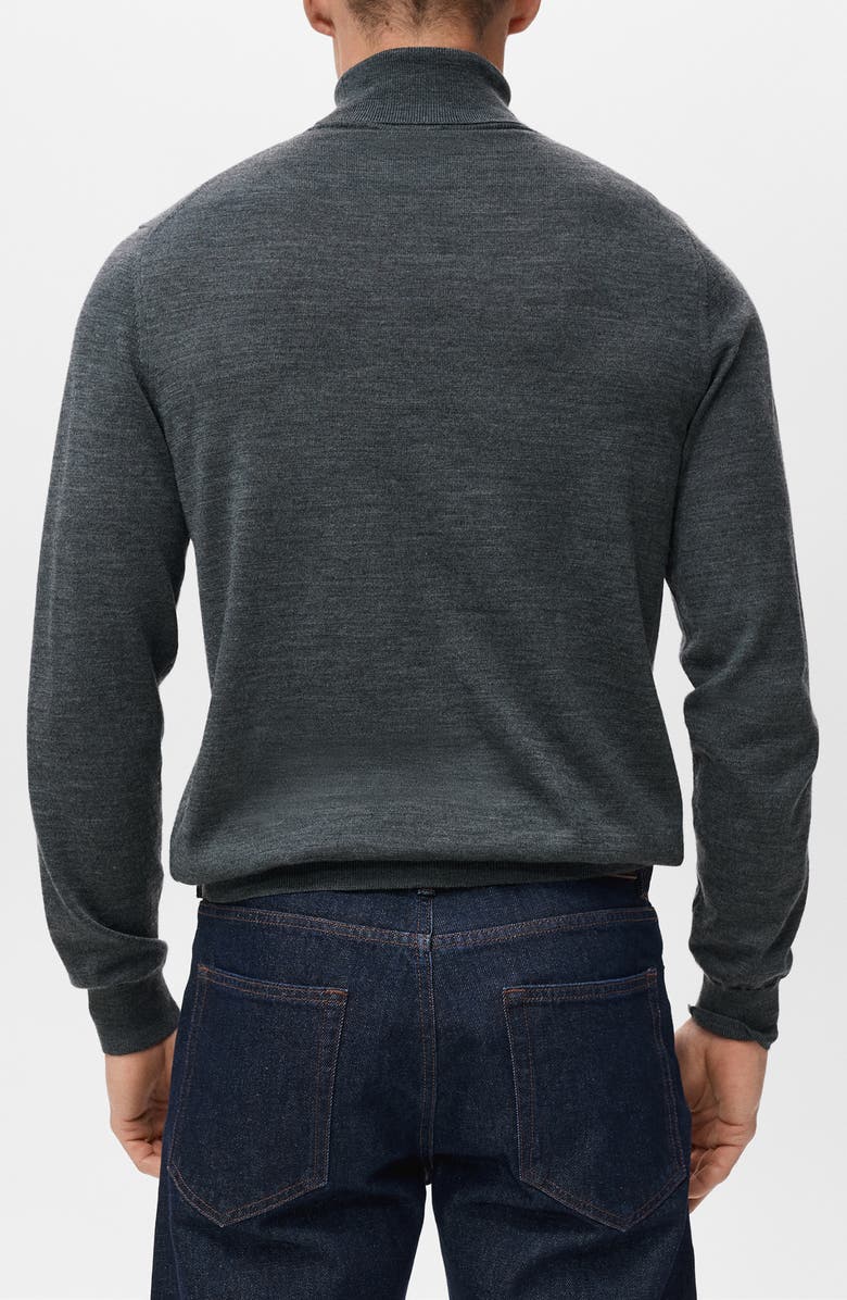 MANGO Turtleneck Wool Sweater, Alternate, color, Medium Heather Grey