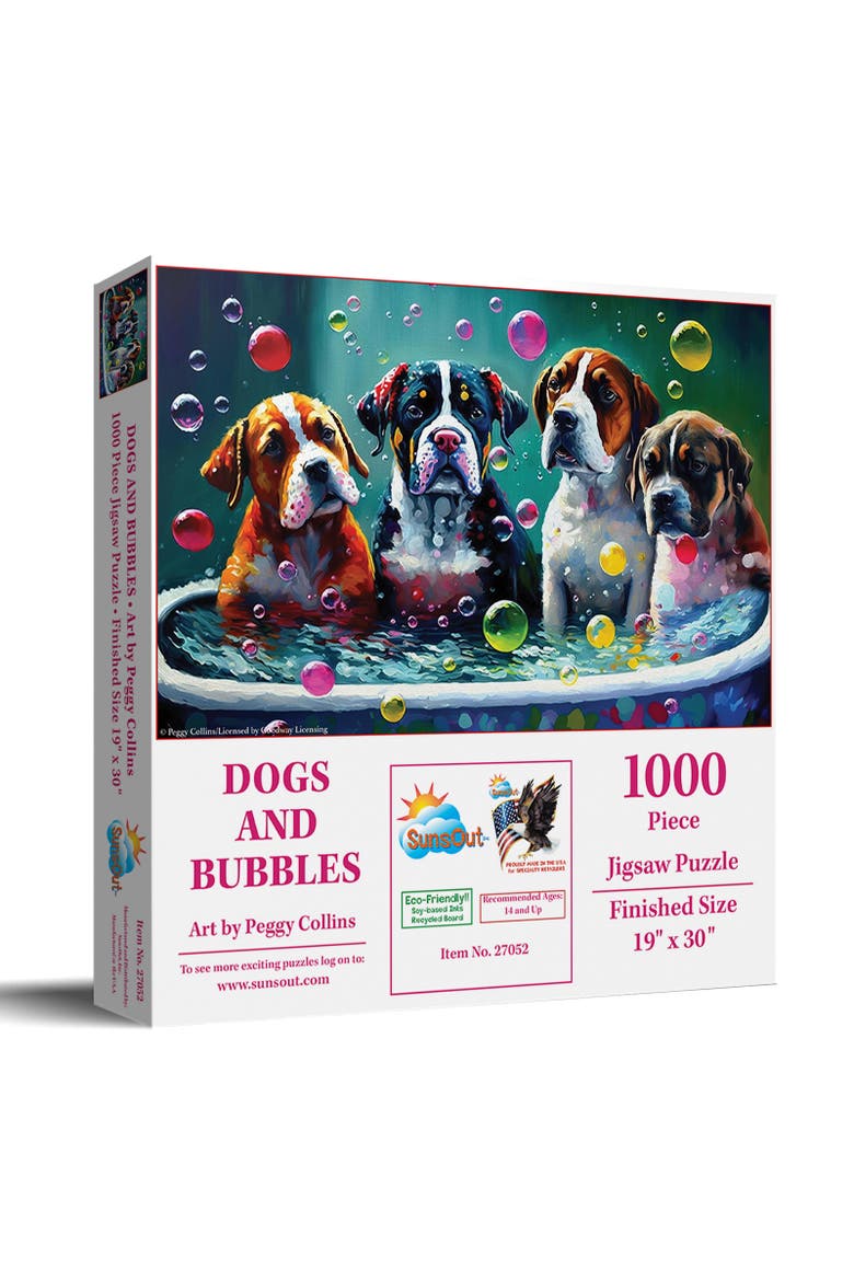 Dogs and Bubbles 1000 piece Jigsaw Puzzle for Adults, Main, color, Multicolor