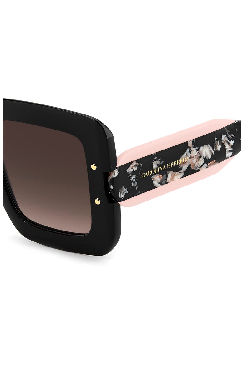 50mm Square Sunglasses, Alternate, color, BLACK PINK/ BROWN