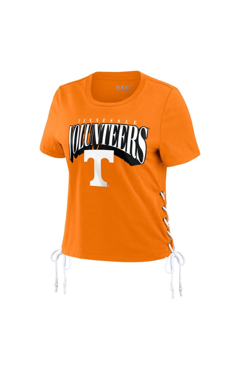 WEAR by Erin Andrews Women's WEAR by Erin Andrews Tennessee Orange Tennessee Volunteers Side Lace-Up Modest Crop T-Shirt, Alternate, color, Tennessee Orange