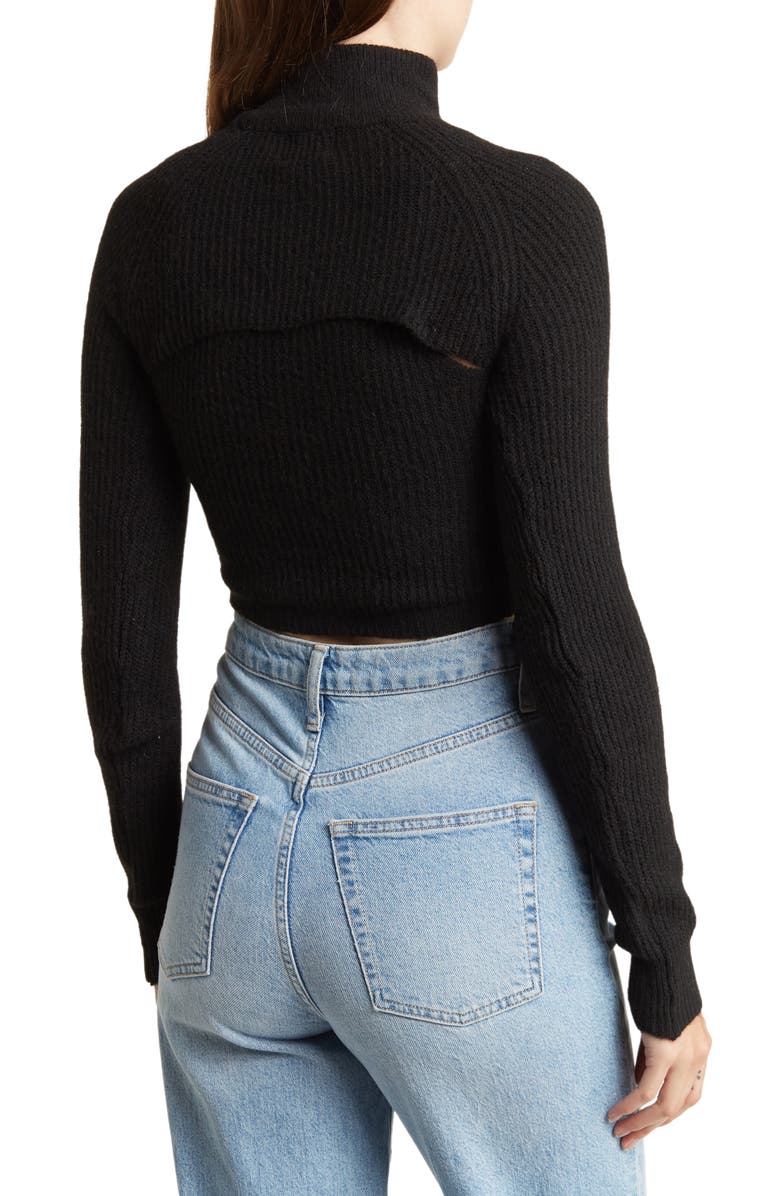 BDG Urban Outfitters Mock Neck Cutout Cropped Sweater, Alternate, color, 
