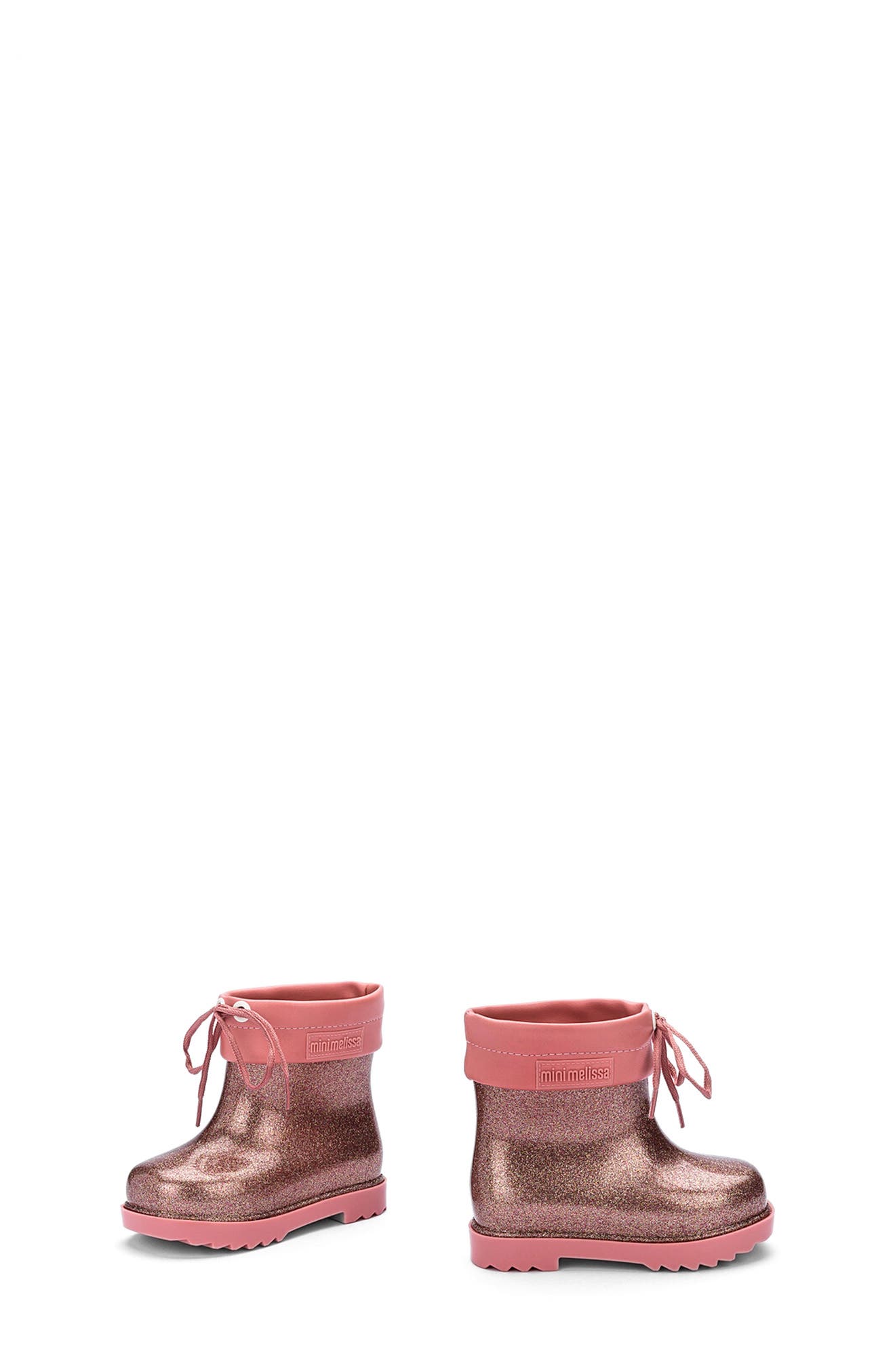Glitter Water Resistant Rain Bootie, Alternate, color, PINK RAIN