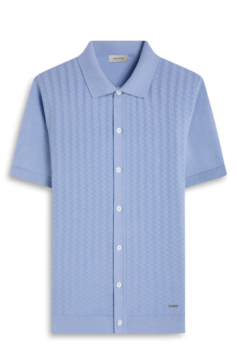 Bugatchi Short Sleeve Cardigan, Alternate, color, Air Blue