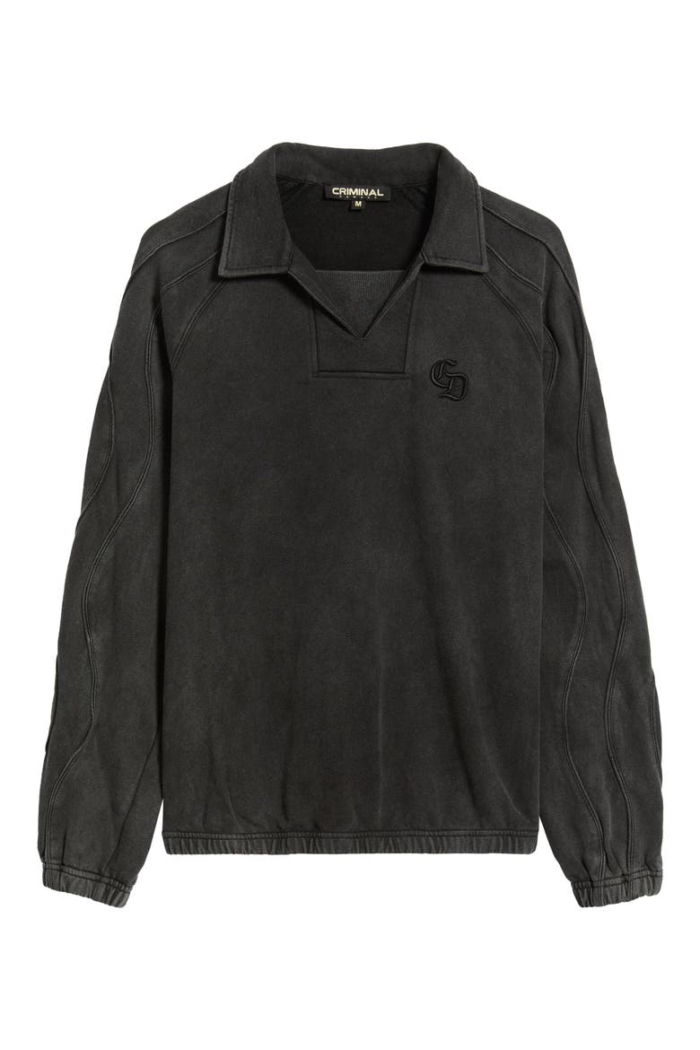 Wavy Seam Training Sweatshirt, Main, color, WASHED BLACK