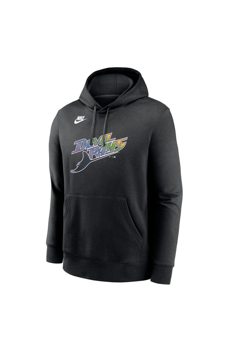 Nike Men's Nike Black Tampa Bay Rays Cooperstown Collection Team Logo Fleece Pullover Hoodie, Alternate, color, 