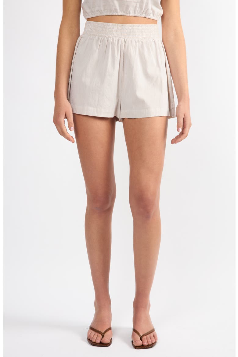Everyday Stripe Cotton Shorts, Main, color, TAN STRIPE