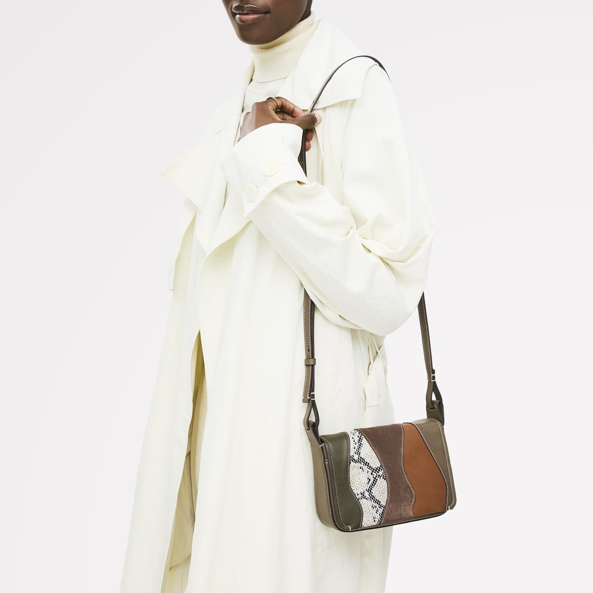 Radley Westwell Lane - Patchwork Small Flapover Crossbody Bag, Alternate, color, Coffee