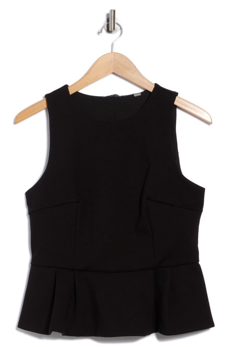 T Tahari Sleeveless Peplum Top, Alternate, color, Black