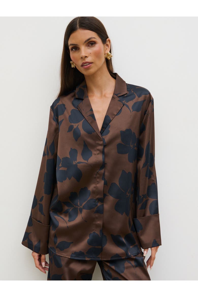 Bobbi Relaxed Printed Shirt, Main, color, Brown