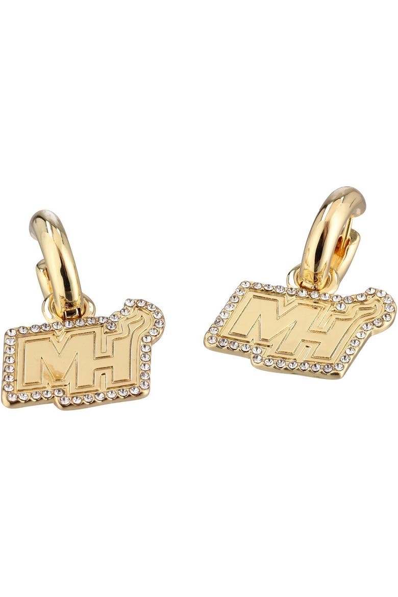 Miami Heat Huggie Earrings, Main, color, Gold