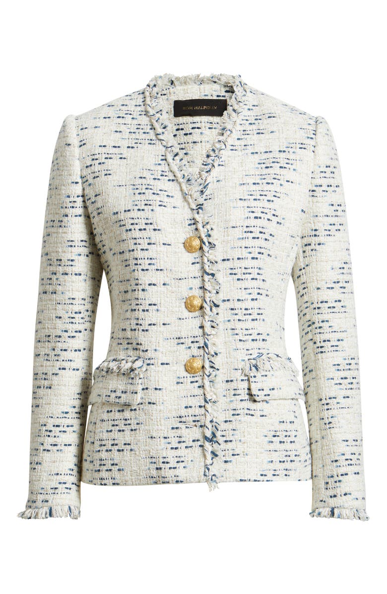 KOBI HALPERIN Sapphire Tweed Jacket, Alternate, color, Blue Multi